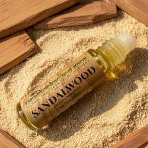 chandan pure sandalwood temple fragrance | alcohol free ittar | unisex | inspired by vrindavan’s sacred temples | 3ml, 5ml, 8ml, 10ml, 25ml