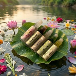 braj natural seva(summer season combo) | inspired by vrindavan’s sacred temples | alcohol free ittar | unisex | (8 ml × 5 bottles) | (5 ml × 5 bottles)