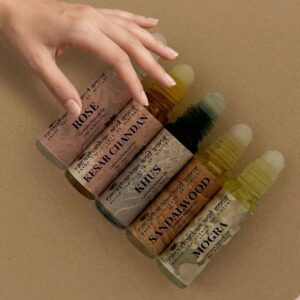 braj nitya seva(all season combo) | inspired by vrindavan’s sacred temples | alcohol free ittar | unisex | (8 ml × 5 bottles) | (5 ml × 5 bottles)