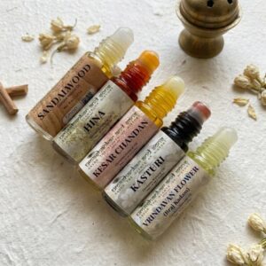 braj shringar seva(winter season combo) | inspired by vrindavan’s sacred temples | alcohol free ittar | unisex | (8 ml × 5 bottles) | (5 ml × 5 bottles)