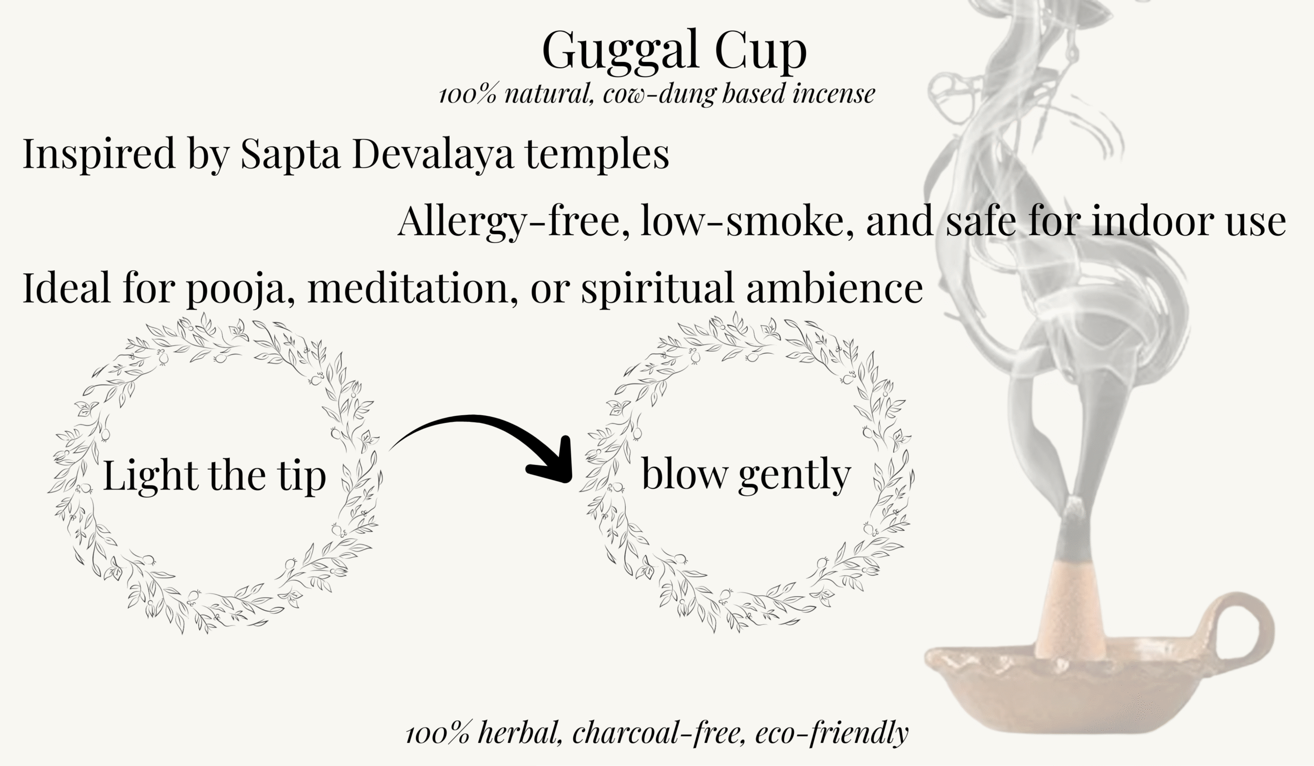 vrindavan flower incense sticks inspired by vrindavan’s sapta devalaya temples | 100% cow dung based | natural, devotional & allergy free | 100g & 200g packs